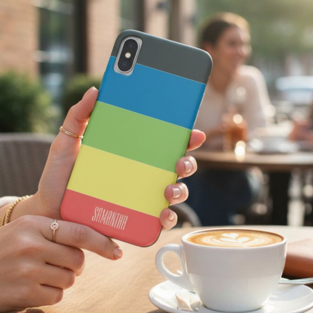 Coques Case-Mate iPhone Nom du bloc de couleur vive (Créateur téléchargé)