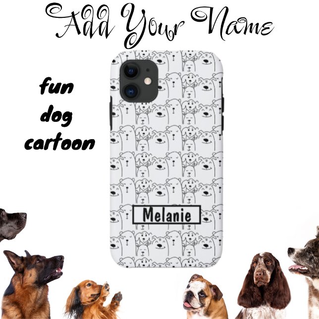 Coques Case-Mate iPhone Nom du dessin de Chiens mignons Coque-coque iphone (Créateur téléchargé)
