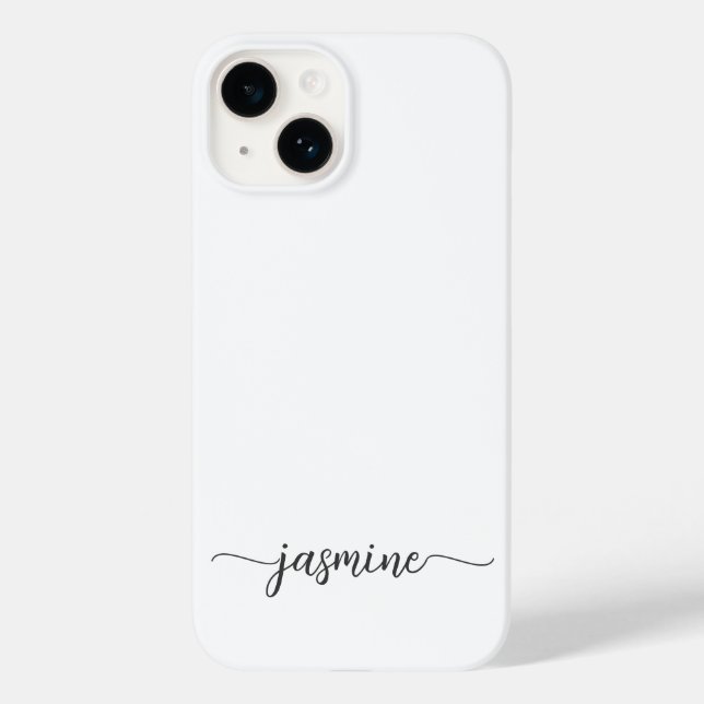 Coques Case-Mate iPhone Nom du monogramme blanc de la fille Script de sign (Verso)