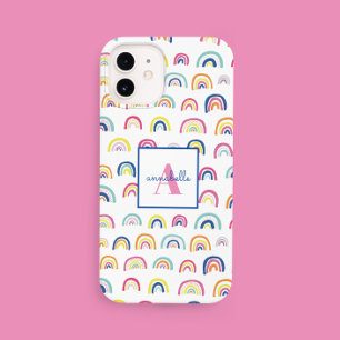Coque Case-Mate iPhone Nom du monogramme Boho Rainbow