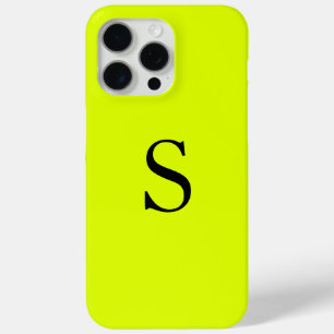 Coque Case-Mate iPhone Nom du monogramme Chartreuse jaune néon