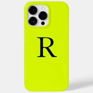 Coque Case-Mate iPhone Nom du monogramme Chartreuse jaune néon