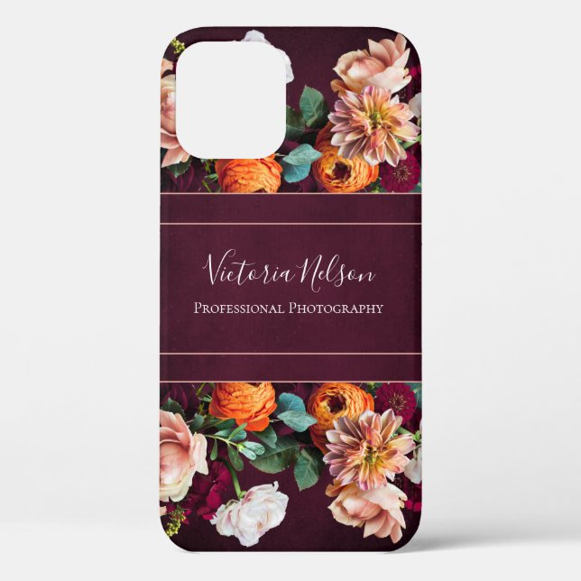 Coques Case-Mate iPhone Nom du monogramme Élégant Floral Botanical Rustic (Verso)