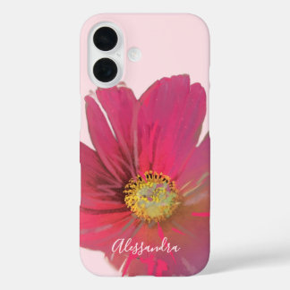 Coque Pour iPhone 16 Nom du monogramme Floral Aquarelle Fleur sauvage P