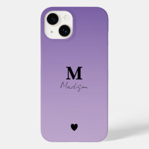 Coque Case-Mate iPhone Nom du monogramme minimaliste Lilac