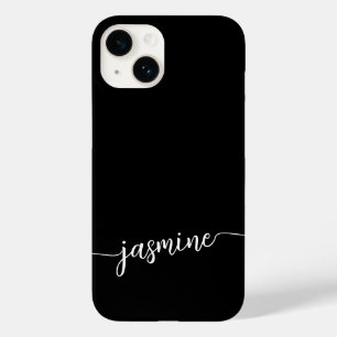 Coque Case-Mate iPhone Nom du monogramme noir de la fille Script de signa