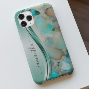 Case-Mate iPhone Case Nom du monogramme Opal Turquoise Aqua