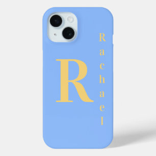 Coque Case-Mate iPhone Nom du monogramme Pastel Blue