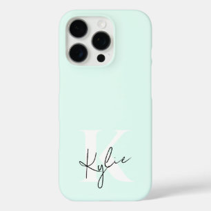 Coque iPhone 16 Pro Nom du monogramme personnalisé de la crème à la me