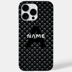 Coque Case-Mate iPhone Nom du monogramme personnalisé Texture noire et bl