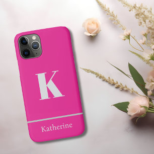 Case-Mate iPhone Case Nom du monogramme rose chaud