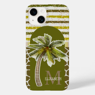 Coque Case-Mate iPhone Nom du monogramme Tropical