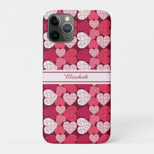 Case-Mate iPhone Case Nom du Motif de puzzle rouge et rose