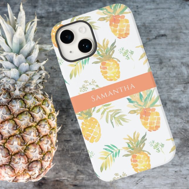 Coques Case-Mate iPhone Nom du Motif d'été de l'ananas mignon (Créateur téléchargé)