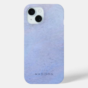 Coque Pour iPhone 15 Nom du Motif élégant Periwinkle Purple Ombre