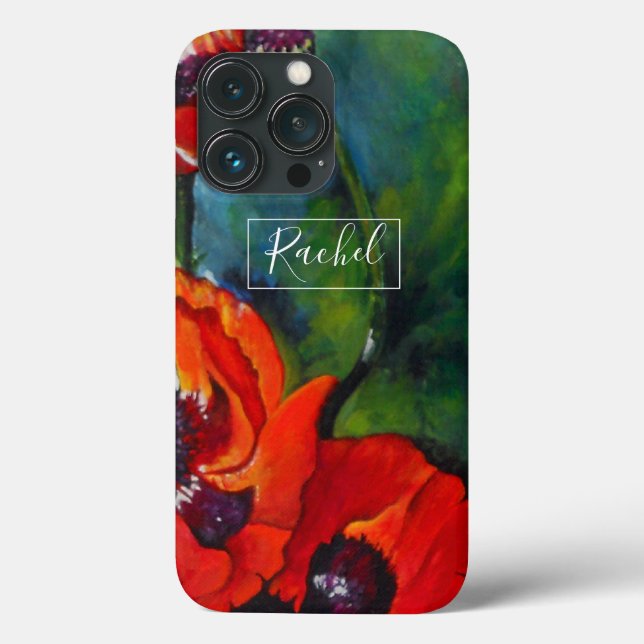Coques Case-Mate iPhone Nom du pavot Art Floral (Verso)