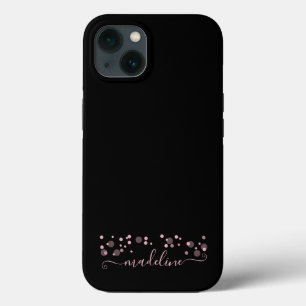 Case-Mate iPhone Case Nom du script de points Monogramme rose