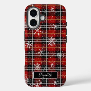 Coque Pour iPhone 16 Nom du script des flocons de neige plaqués hiver