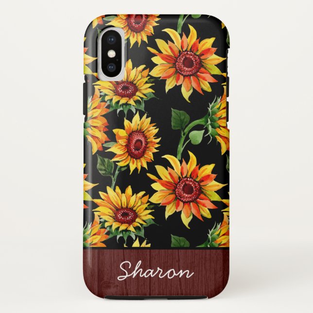 Coques Case-Mate iPhone Nom du tournesol russe personnalisé (Dos)