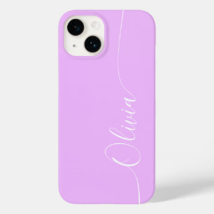Coque Case-Mate iPhone Nom élégant en écriture calligraphique blanc lavan