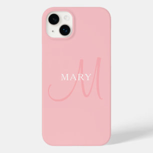 Coque Case-Mate iPhone Nom élégant Monogramme   Rose clair