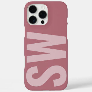Coque iPhone 16 Pro Max Nom en gras Initiales Rose fille or Monogramme per
