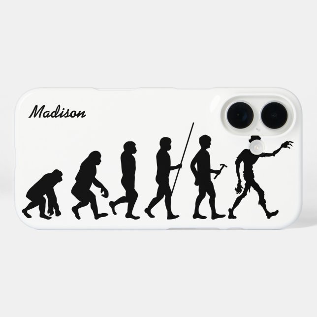 Coques Case-Mate iPhone Nom et couleur personnalisés Zombie Evolution (Verso (horizontal))
