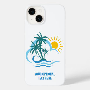 Coque Case-Mate iPhone Nom et texte personnalisés Îles tropicales