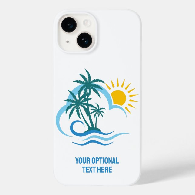 Coques Case-Mate iPhone Nom et texte personnalisés Îles tropicales (Verso)