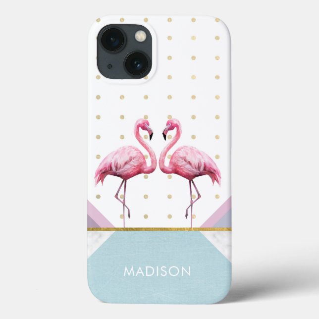 Coques Case-Mate iPhone Nom féminin moderne tendance flamant rose (Verso)