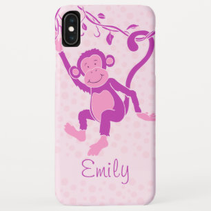 Coque Case-Mate iPhone Nom graphique violet rose singe-singe
