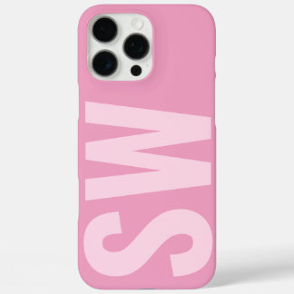 Coque iPhone 16 Pro Max Nom Gras Initiales Fille Bébé Rose Monogramme Pers