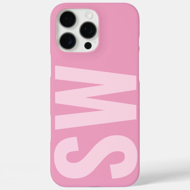 Coques Case-Mate iPhone Nom Gras Initiales Fille Bébé Rose Monogramme Pers (Verso)