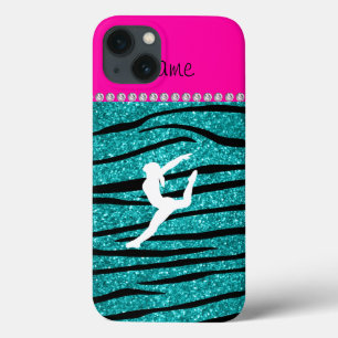 Etui iPhone Case-Mate Nom gymnaste turquoise parties scintillant zèbre r