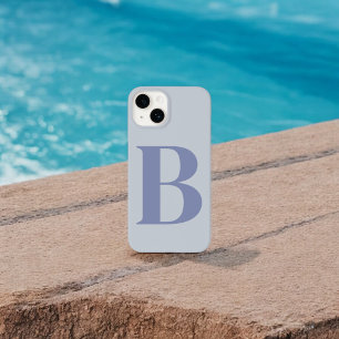 Coque Case-Mate iPhone Nom initial bleu Conception de monogramme personna