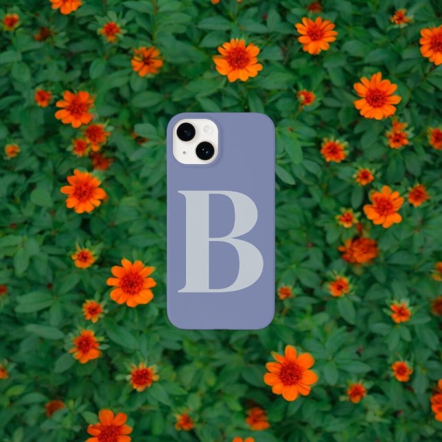 Coques Case-Mate iPhone Nom initial bleu Conception de monogramme personna (Créateur téléchargé)