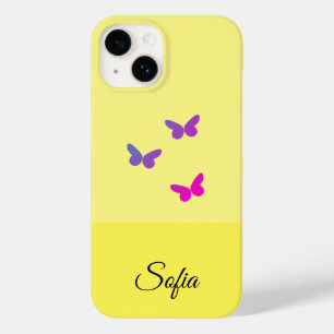 Coque Case-Mate iPhone Nom Jaune Personnalisation Téléphone Couverture.