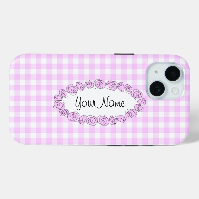Coques Case-Mate iPhone Nom Lilac rose Vérifier iPhone horizontal (Verso (horizontal))