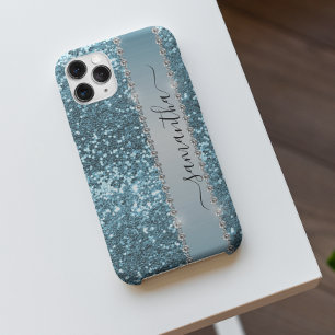 Case-Mate iPhone Case Nom manuscrit Bleu Diamant Parties scintillant loo