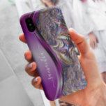 Case-Mate iPhone Case Nom manuscrit Fractal Purple<br><div class="desc">Cette conception est également disponible sur d'autres modèles de téléphone. Choisissez Type de périphérique pour voir d'autres iPhone, Samsung Galaxy ou coques Google. Certains styles peuvent être modifiés en sélectionnant Style si c'est une option. Cette conception peut être personnalisée dans la zone fournie en modifiant la photo et/ou le texte....</div>