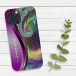 Coque Case-Mate iPhone Nom manuscrit Fractal Purple<br><div class="desc">Cette conception est également disponible sur d'autres modèles de téléphone. Choisissez Type de périphérique pour voir d'autres iPhone, Samsung Galaxy ou coques Google. Certains styles peuvent être modifiés en sélectionnant Style si c'est une option. Cette conception peut être personnalisée dans la zone fournie en modifiant la photo et/ou le texte....</div>