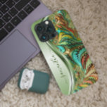 Coque Case-Mate iPhone Nom manuscrit Fractal Vert moderne<br><div class="desc">Cette conception est également disponible sur d'autres modèles de téléphone. Choisissez Type de périphérique pour voir d'autres iPhone, Samsung Galaxy ou coques Google. Certains styles peuvent être modifiés en sélectionnant Style si c'est une option. Cette conception peut être personnalisée dans la zone fournie en modifiant la photo et/ou le texte....</div>