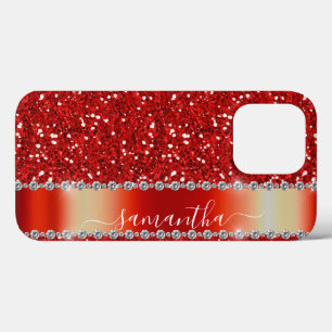 Case-Mate iPhone Case Nom manuscrit Rouge Diamant Parties scintillant lo