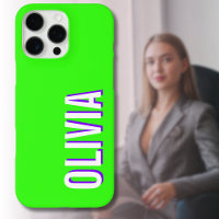 Nom moderne 3D blanc Indigo | Cool vert tendance