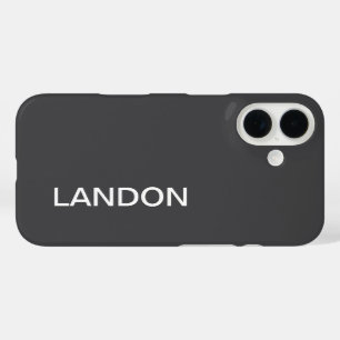 Coque Pour iPhone 16 Nom moderne en gras modifiable, entreprise ou marq
