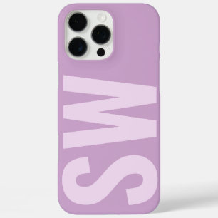Coque iPhone 16 Pro Max Nom moderne Initiales Lilac Purple Monogramme pers