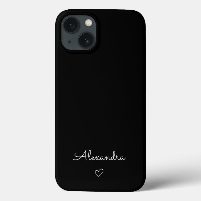 Coques Case-Mate iPhone Nom moderne minimaliste noir blanc (Verso)