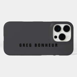 Coque iPhone 16 Pro Nom moderne ou autre modèle de texte Gris foncé