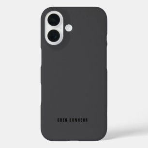 Coque Pour iPhone 16 Nom moderne ou autre modèle de texte Gris foncé