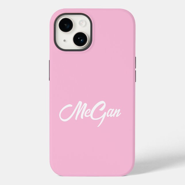 Coques Case-Mate iPhone Nom moderne personnalisé monogramme minimal couleu (Verso)